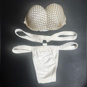 Beach Bunny + Minimale Animale White Bikini Bundle Strapless Top XS/S